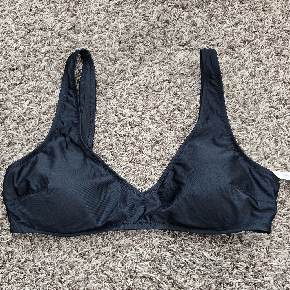 aerie Black V-Neck Bikini Top - Picture 2 of 5